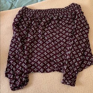 Long sleeve off the shoulder